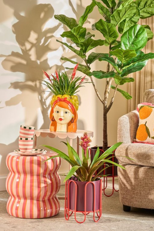 Funny Flowerpot Inside - H25 x Ø20 cm - Dolomite - Yellow