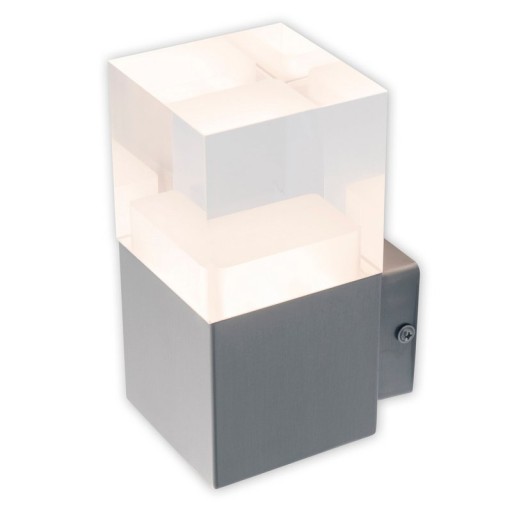 LED external wall lamp "Leah" made of metal and plastic in steel-blank, integrated LED