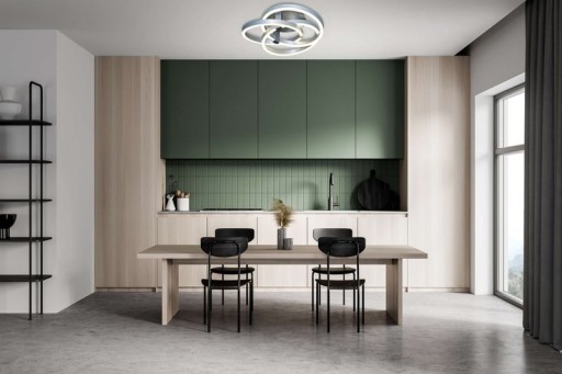 Smart Home LED ceiling light "Divora" Ø 70 cm, ceiling lamp made of metal, aluminum brushed and white plastic, with many functions, firmly built -in LEDs, lighting for living room, dining room office or hallway