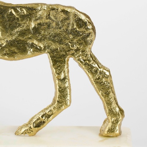 Kerstdecoratie Hert - L20 x B5 x H27 cm - Aluminium, Marmer - Champagne