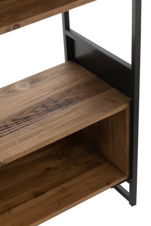 J-Line Rack Recycled Wood/Metal Black/Natural Large