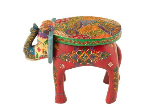 J-Line Stool Elephant Delhi Mango Wood Mix