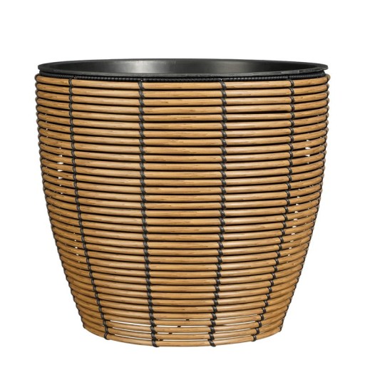 Durban Flowerpot Outside - Set of 3 - H36 x Ø40 cm - Recycled plastic - Brown