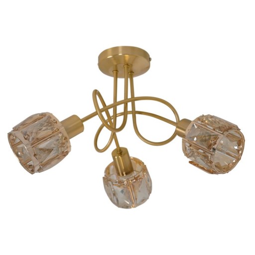 3-seater LED spot "Josefa" gold, metal ceiling lamp in gold for living room, bedroom, dining room, with E14 socket, for dining room, living room, hallway or office, Ø38 cm