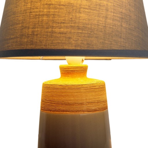 Ceramic table lamp "Talia", table lamp made of ceramic, beige/gray, with E14 socket, for dining room, living room, hallway or office, 31 cm high