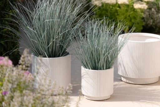 J -Line Bloempot Misty - Ceramics - White - 3 pieces - Ø 37 cm