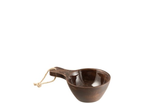 J-Line Bowl Handle Mango Wood Brown