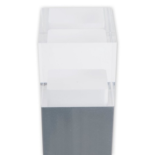 LED outer socket light "Leah" made of metal and plastic in steel-blank, integrated LED, path lights