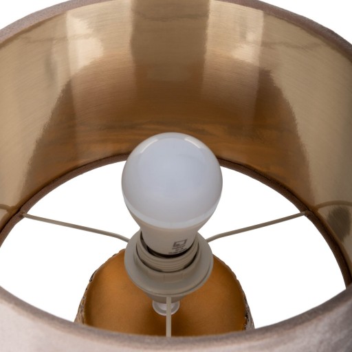 Keramische tafellamp "Bronco", tafellamp, keramiek, beige/grijs/goud, met E14 -aansluiting, voor eetkamer, woonkamer, gang of kantoor, 39 cm hoog