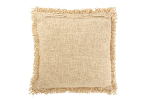 J-Line cushion Fringe - cotton/velvet - beige
