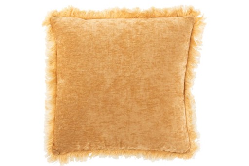 J-Line cushion Fringe - polyester - ocher