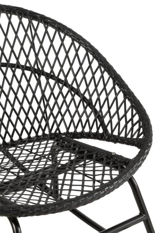 J-Line rocking chair + cushion Zayo - metal/wicker - black