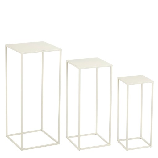 Quinty Bijzettafel | Set van 3 | Metaal – Off-white - Product afbeelding