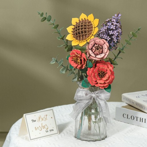 Robotime, DIY Houten Bloemenboeket/Flower Bouquet, TW01H,