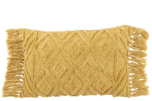 J-Line cushion Tassel - cotton - mustard