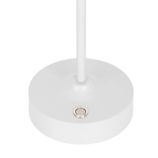 LED battery/ table lamp "Pina" 30 cm high, made of metal (white) and glass (white), integrated LEDs, warm white