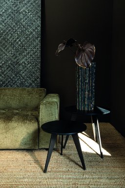 Werdy Black Iron Coffeetable Veneer Top Round SV2