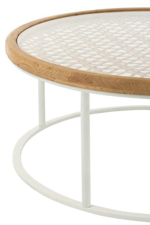 J-Line Coffee table Mati Spruce/Metal Natural/White