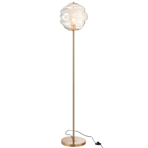 J-Line Staanlamp glas licht cognac