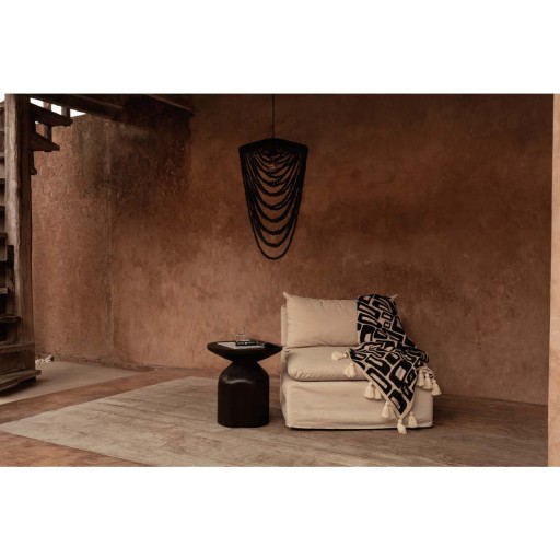 De Houten Kralenkroonluchter - Zwart - L