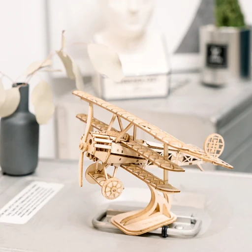 Robotime, 3D Houten Puzzel Vliegtuig, TG301, 21x17,6x12,