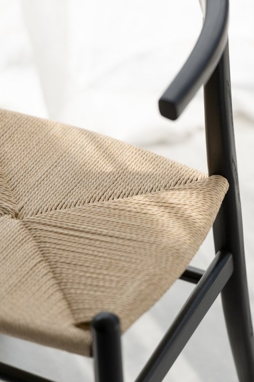 J-Line Chair Tone Beech Wood/Rope Black