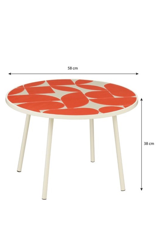 Bologna Side table Outside - H38 x Ø58 cm - Metal - Red