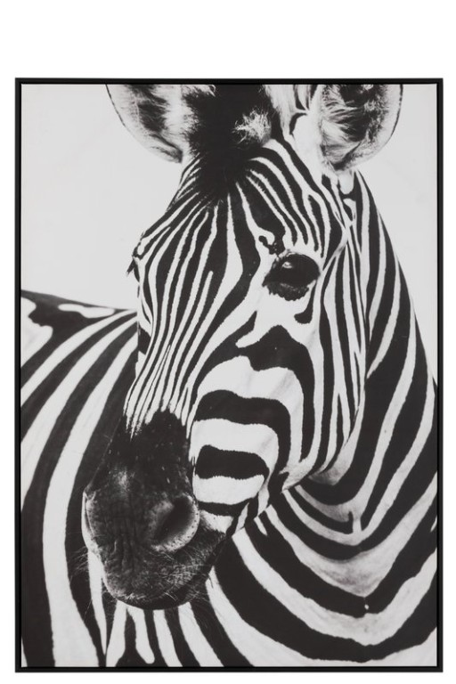 J-Line Wall Decoration Zebra Canvas Black/White