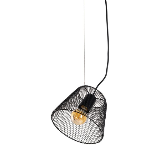 Hanger Lamp "Korie", metalen hanglamp in het zwart, met E27 -aansluiting, Ø20cm, voor woonkamer en kantoor.