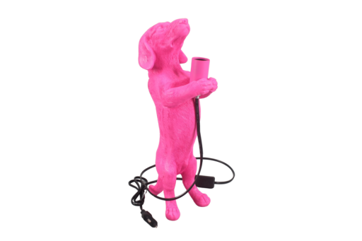 Lamp - Dachshund - Polyresin - Pink - 10x15x38cm