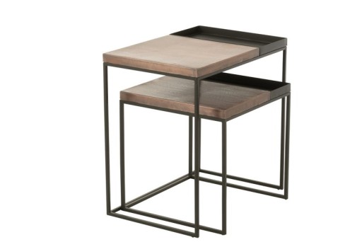 J-Line side table - metal - bronze/black