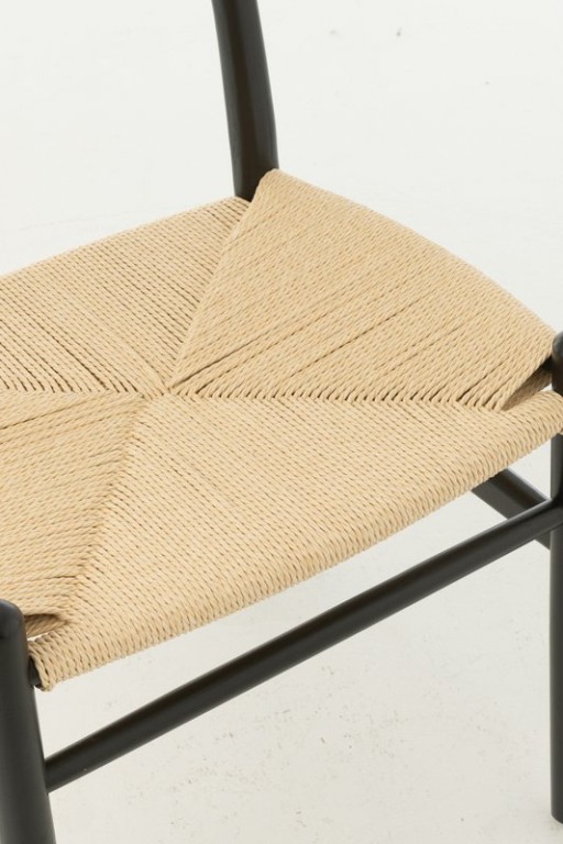 J-Line Chair Tone Beech Wood/Rope Black