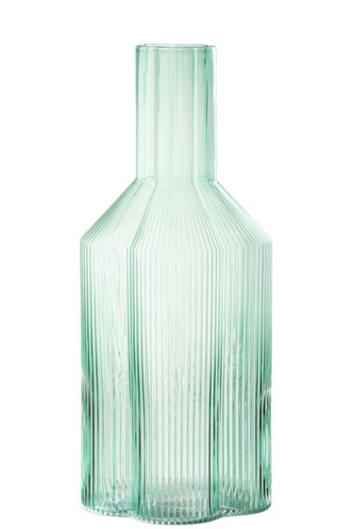 J-Line Carafe Fiore - glass - aqua