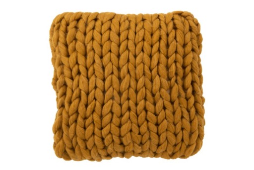 J-Line cushion Knitted - polyester/acrylic - ocher