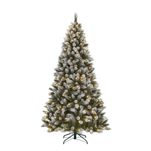 Pittsfield Kunstkerstboom 230 cm Groen Frosted met LED | Volle Natuurlook - Product afbeelding