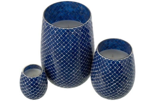 J-Line scented candle Mia Mosaik Blue Large-230h