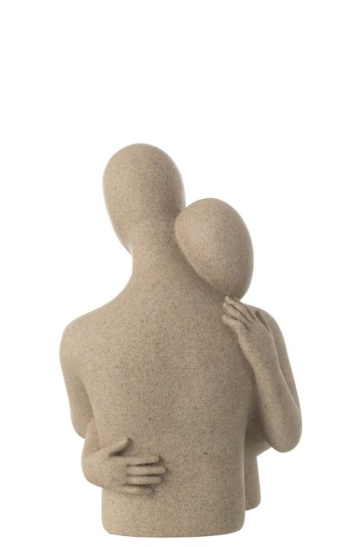 J-Line Bust Couple Cuddly Toy Resin Beige