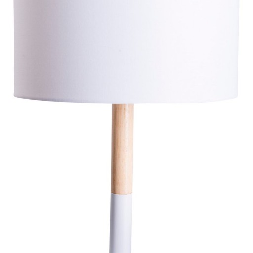 Textile table light "Tessile", table lamp made of metal, textile and rubber tree in white/nature, with E14 socket, for dining room, living room, hallway or office, 37 cm high