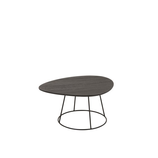 J-Line Bijzettafel Ovaal Hout/Metaal Donkerbruin S