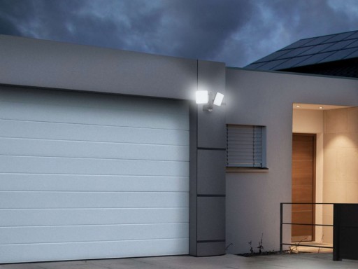 LED external wall lamp "Jaro" with 360 ° motion detector, made of plastic in anthracite, with integrated LED