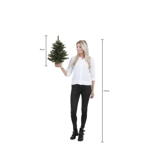 Black Box Trees Brewer Kunstkerstboom in Jute - H45 x Ø36 cm - Frosted Green