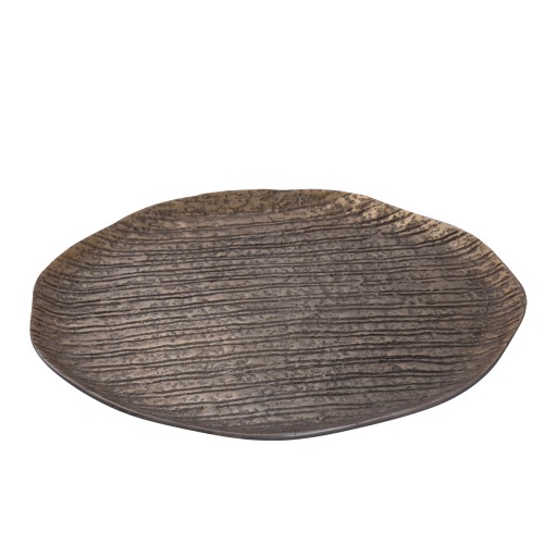 Grail Gold Alu Plate With Stripes Round L