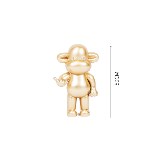 Ornament - Hang Loose Monkey Figurine 'The Legend' - Polyresin - Gold - 33x21x50cm