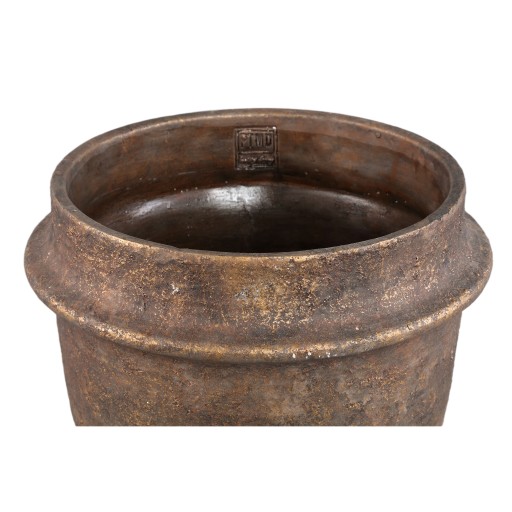 Christenee Grey Half Brown Cement Round Pot Big S
