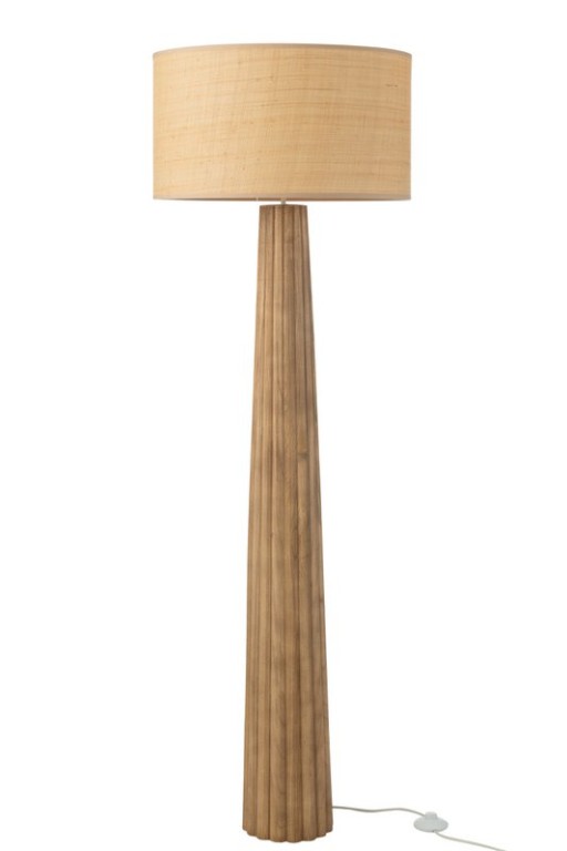 J-Line Floor Lamp Umbrella Ailanthus Wood Natural
