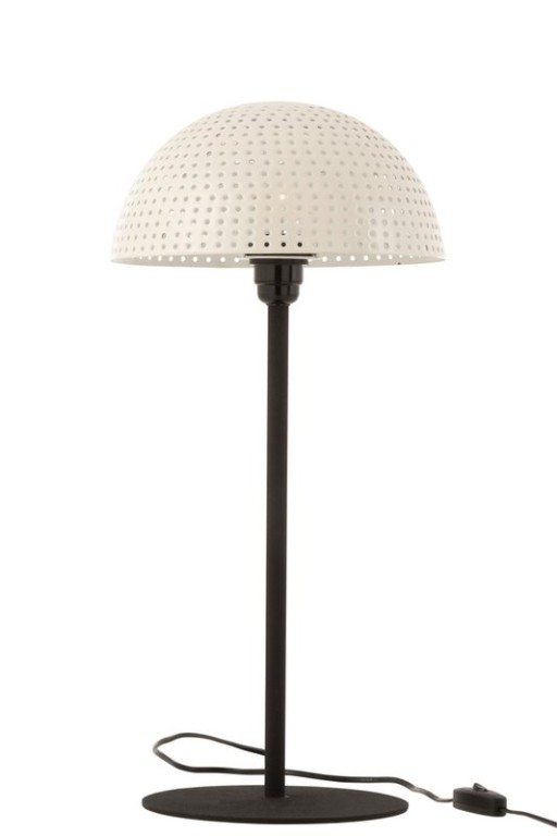 J-Line table lamp Mushroom - metal - white/black - large