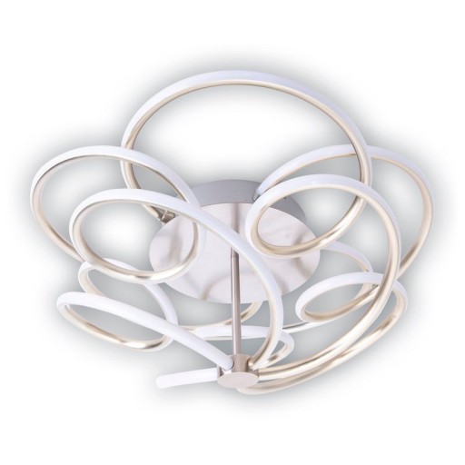 LED ceiling lamp "Rizado" Ø: 57cm made of metal in satin nickel and plastic, with firmly built-in LEDs, lighting for living rooms and office.