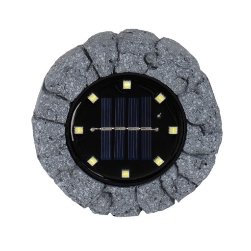 4 Set LED solar-floor-so-spit "Kian", for outside, plastic floor lamp in gray, with integrated LED