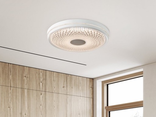 LED ceiling light "Boise" Ø 51 cm with many functions, made of metal and plastic, white, with integrated LEDs, lighting for living rooms or office