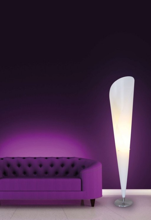 Standing lamp "Tulip" made of metal and white plastic, E27 socket, lighting for living room, dining room or office